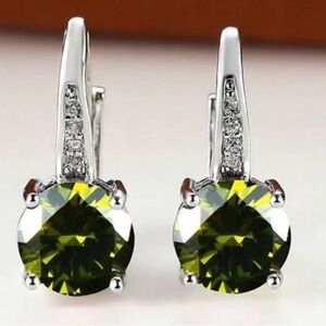 Swarovski Elements Green Crystal Earrings